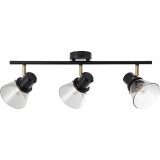 Ronald smoke glass&blackglass ceiling spotlight with 3 lights Brilliant Ronald smoke glass&blackglass ceiling spotlight with 3 lights Brilliant