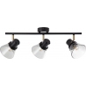 Ronald smoke glass&amp;blackglass ceiling spotlight with 3 lights Brilliant