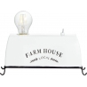 Ładna Lampa stołowa rustykalna Farm Life I biała Brilliant do salonu i na stół.