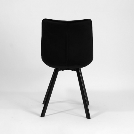 Stylowe Krzesło welurowe pikowane K332 Czarne Halmar do jadalni, salonu i kuchni.