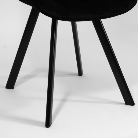 Stylowe Krzesło welurowe pikowane K332 Czarne Halmar do jadalni, salonu i kuchni.