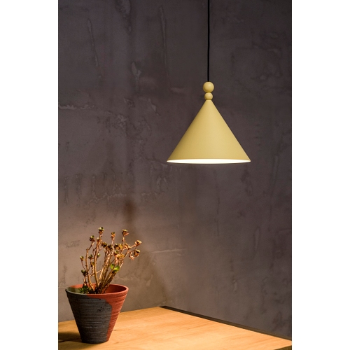 Designerska Lampa wisząca stożek Konko 45 LofLight Żółta LoftLight do salonu i sypialni.