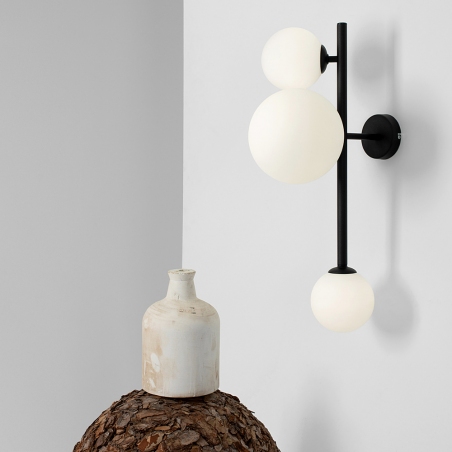 Dione white&amp;black glass triple wall lamp Aldex