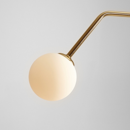 Designerska Lampa wisząca 2 szklane kule Pure Gold 150 biało-złota Aldex do kuchni, salonu i sypialni.