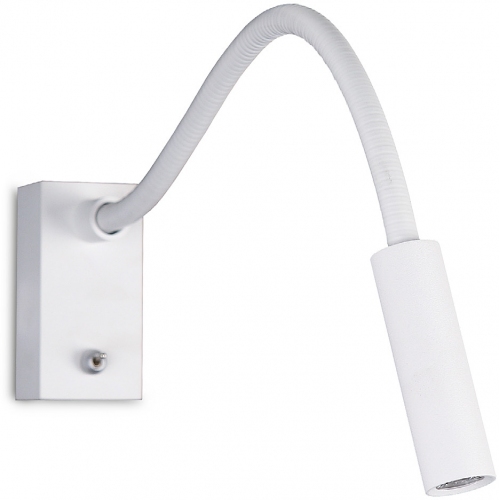 Rider Led white wall lamp with switch MaxLight