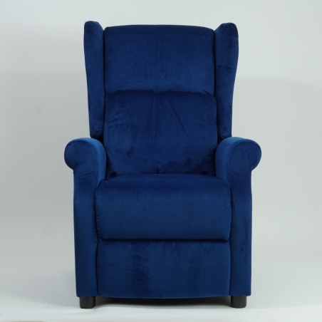 Agustin II navy blue velvet armchair Halmar