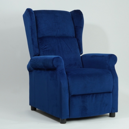 Agustin II navy blue velvet armchair Halmar