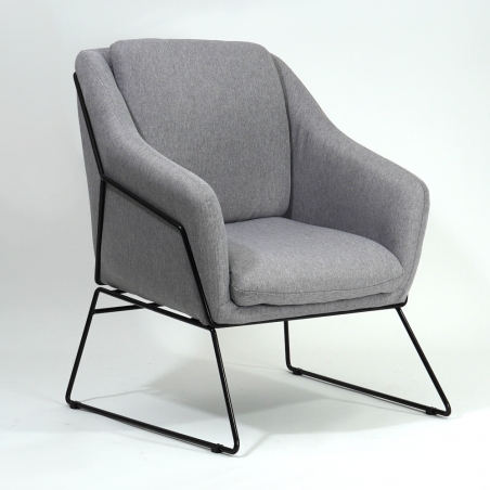 Soft grey&amp;black upholstered armchair Halmar