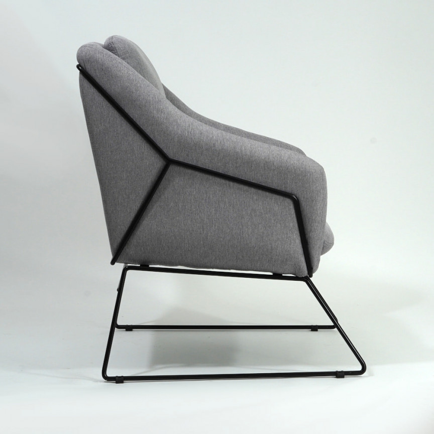 Stylish Soft grey&black upholstered armchair Halmar