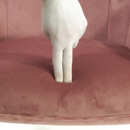 Castel pink velvet quilted armchair with gold legs Halmar
