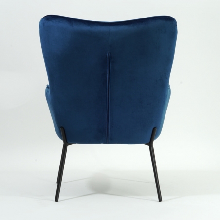 Castel navy blue velvet quilted armchair Halmar