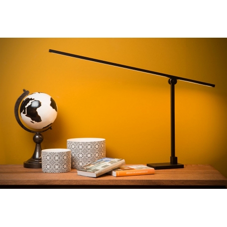 Stylowa Lampa biurkowa minimalistyczna Agena LED czarna Lucide do pracowni i na biurko.