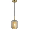 Stylowa Lampa wisząca szklana glamour Agatha 18 przezroczysto-złota Lucide do kuchni, jadalni i salonu.