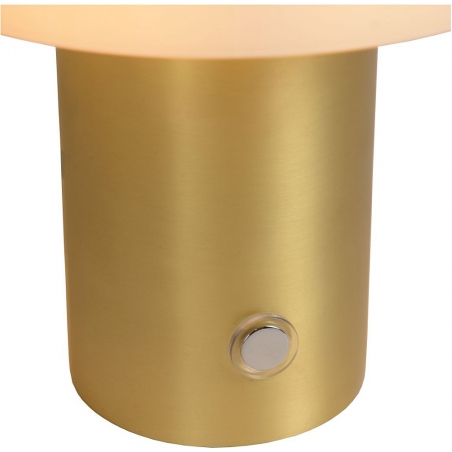 Dekoracyjna Lampa stołowa szkalna glamour Timon 18 opal/matowe złoto Lucide do salonu, przedpokoju lub sypialni.