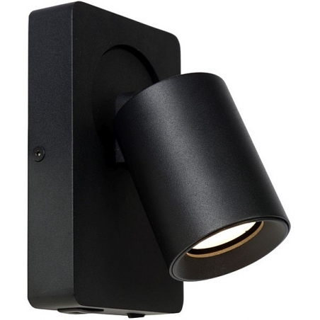 Nigel black wall lamp with switch and usb Lucide