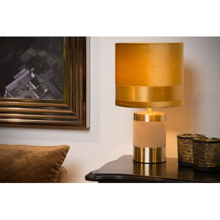 Frizzle yellow&amp;gold glamour table lamp Lucide