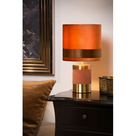 Dekoracyjna Lampa stołowa glamour Frizzle mosiężno-brązowa Lucide do salonu, przedpokoju lub sypialni.