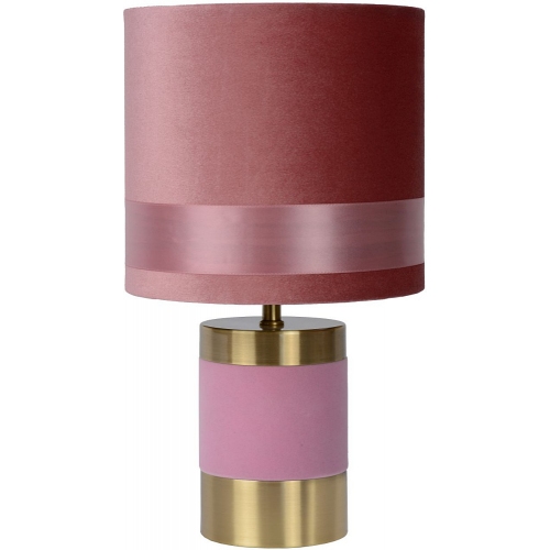 Dekoracyjna Lampa stołowa glamour Frizzle mosiężno-różowa Lucide do salonu, przedpokoju lub sypialni.