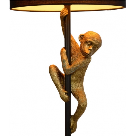 Lampa podłogowa dekoracyjna Chimp czarno-mosiężna Lucide do czytania, salonu i sypialni.