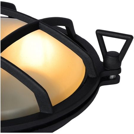Dudley black round outdoor wall lamp Lucide
