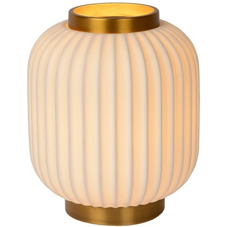 Dekoracyjna Lampa stołowa ceramiczna Gosse 23 biała Lucide do salonu, przedpokoju lub sypialni.