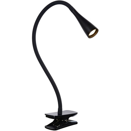 Stylowa Lampa biurkowa z klipsem Zozy LED czarna Lucide do pracowni i na biurko.