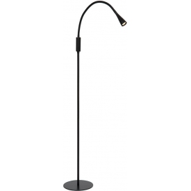 Lampa podłogowa minimalistyczna Zozy LED czarna Lucide do czytania, salonu i sypialni.
