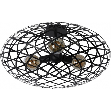 Wolfram 65 black round wire ceiling lamp Lucide