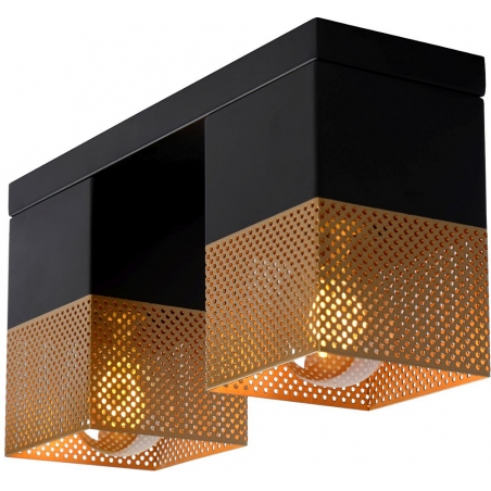 Renate 32 black&amp;brass mesh double ceiling lamp Lucide
