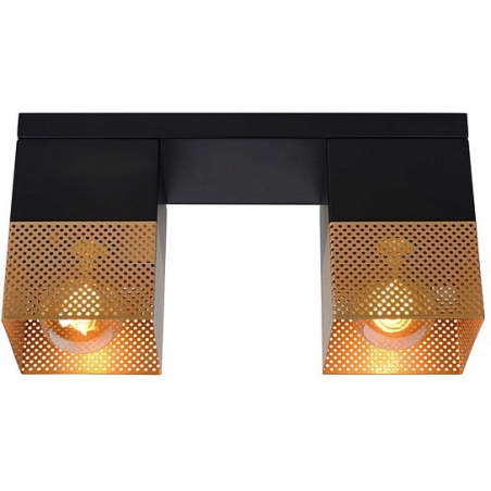 Renate 32 black&amp;brass mesh double ceiling lamp Lucide