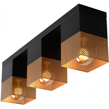 Renate 54 black&amp;brass mesh triple ceiling lamp Lucide