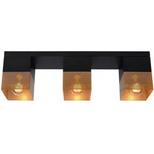 Renate 54 black&amp;brass mesh triple ceiling lamp Lucide