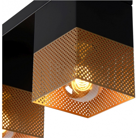 Renate 54 black&amp;brass mesh triple ceiling lamp Lucide