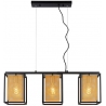 Sansa black&amp;gold mesh pendant lamp with 3 lights Lucide