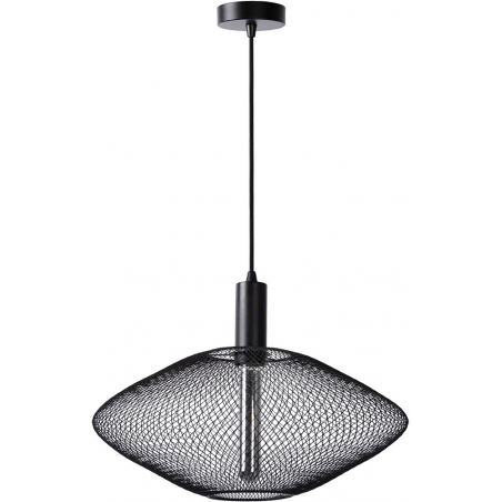 Stylowa Lampa wisząca ażurowa geometryczna Mesh 45 czarna Lucide do kuchni, jadalni i salonu.