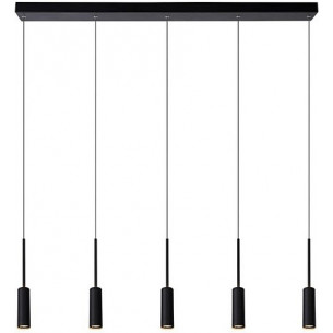 Tubule LED black tubes pendant lamp Lucide