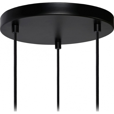 Stylowa Lampa wisząca ażurowa potrójna Baskett 46 czarna Lucide do kuchni, jadalni i salonu.