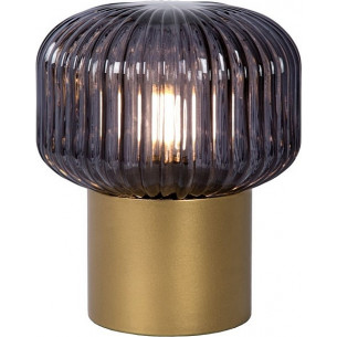 Jany smoke glass&amp;gold matt retro glass table lamp Lucide