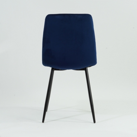 Mila Velvet navy blue quilted velvet chair Signal