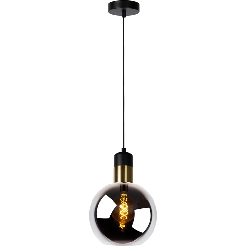 Designerska Lampa wisząca szklana kula Julius 20 Szary dymiony Lucide do salonu i sypialni.
