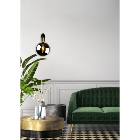Designerska Lampa wisząca szklana kula Julius 20 Szary dymiony Lucide do salonu i sypialni.