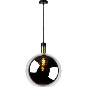 Designerska Lampa wisząca szklana kula Julius 40 Szary dymiony Lucide do salonu i sypialni.