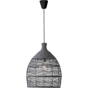 Stylowa Lampa wisząca rattanowa boho Tanic 42 szara do kuchni, jadalni i salonu.