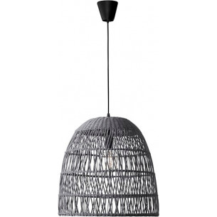 Stylowa Lampa wisząca rattanowa boho Tanic 46 szara do kuchni, jadalni i salonu.