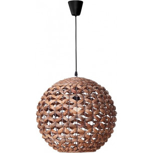 Stylowa Lampa rattanowa wisząca kula Denpasar 50 brązowa do kuchni, jadalni i salonu.