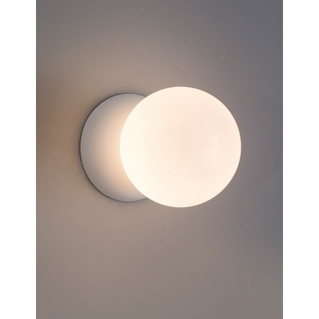 Noon white concrete&amp;glass wall lamp