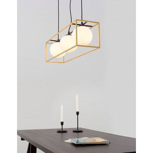 Stella III brass&amp;white glamour glass balls pendant lamp 2