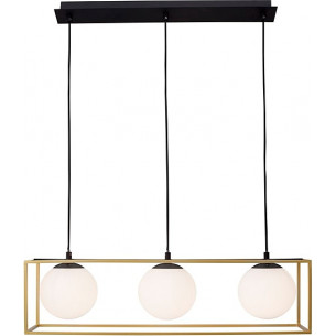 Stella III brass&amp;white glamour glass balls pendant lamp