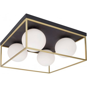 Designer Stella IV brass&white glamour glass ceiling lamp