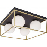 Designer Stella IV brass&white glamour glass ceiling lamp